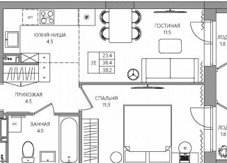 Продается двухкомнатная квартира, 38.2 м2, Пермь, 3-я Нейвинская улица, 5, Свердловский район