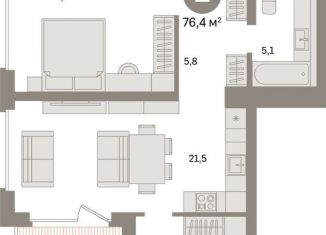 2-ком. квартира на продажу, 77.4 м2, Санкт-Петербург, Василеостровский район