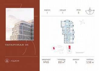 Продам 5-комнатную квартиру, 212 м2, Москва, Большая Татарская улица, 35с6, метро Новокузнецкая