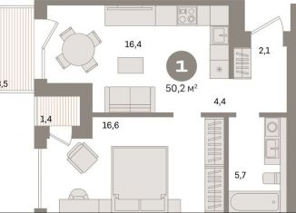 Продается однокомнатная квартира, 50.2 м2, Санкт-Петербург, муниципальный округ Морской