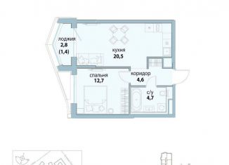 Продажа 1-комнатной квартиры, 43.9 м2, Москва, бульвар Сенкевича