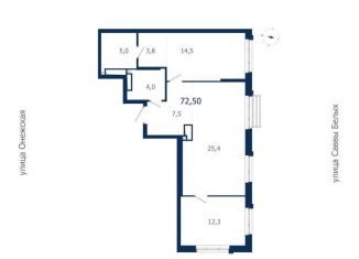 Продается 2-ком. квартира, 72.5 м2, Екатеринбург, Октябрьский район, Онежская улица