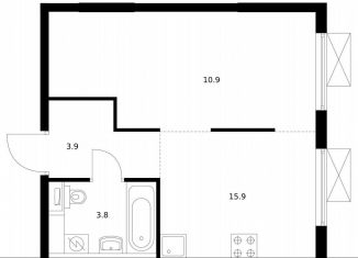 Продаю 1-ком. квартиру, 34.5 м2, Москва