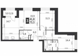 Продается двухкомнатная квартира, 73.3 м2, Москва, улица Вильгельма Пика, 1, метро ВДНХ