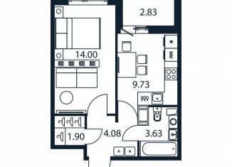 Продается однокомнатная квартира, 34.8 м2, Мурино