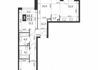 Продам двухкомнатную квартиру, 77.3 м2, Москва, улица Вильгельма Пика, 1