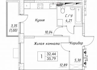 Продается 1-ком. квартира, 33.4 м2, Дмитров