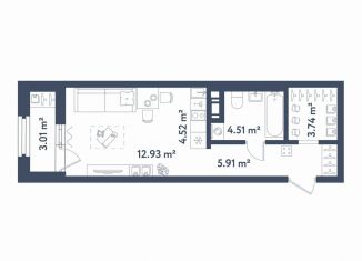 Продается квартира студия, 33.1 м2, Санкт-Петербург, метро Фрунзенская