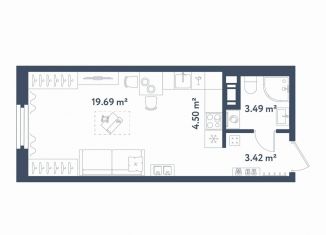 Квартира на продажу студия, 31.1 м2, Санкт-Петербург, метро Фрунзенская