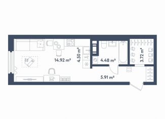 Продам квартиру студию, 33.5 м2, Санкт-Петербург, метро Фрунзенская