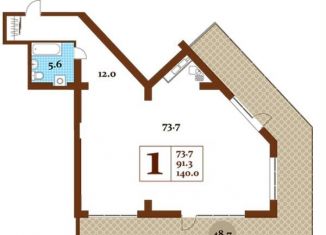 Продается квартира свободная планировка, 140 м2, посёлок городского типа Курпаты