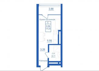 Продам квартиру студию, 19.3 м2, село Михайловка, Новоуфимская улица, 13