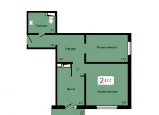 Продажа 2-ком. квартиры, 61 м2, Красноярск