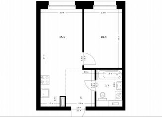 Продажа 1-ком. квартиры, 35 м2, Москва, жилой комплекс Полар, 1.5