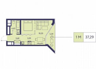 Продается 1-комнатная квартира, 37.3 м2, посёлок городского типа Ливадия