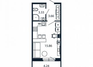 Продается квартира студия, 25 м2, городской посёлок Новоселье