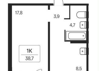 Продается 1-комнатная квартира, 38.6 м2, Новосибирск, метро Площадь Маркса