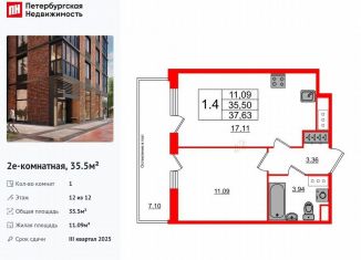 Продажа 1-комнатной квартиры, 35.5 м2, Санкт-Петербург, 1-й Предпортовый проезд, 1, муниципальный округ Новоизмайловское