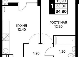 Продажа 1-ком. квартиры, 34.8 м2, Ростов-на-Дону