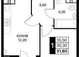 Продаю 1-ком. квартиру, 31.8 м2, Ростов-на-Дону