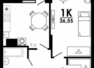 Продается 1-комнатная квартира, 36.6 м2, Нижний Новгород, метро Парк Культуры