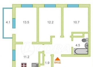 Продается 3-ком. квартира, 62.8 м2, Тюмень, Калининский округ, улица Фармана Салманова, 23