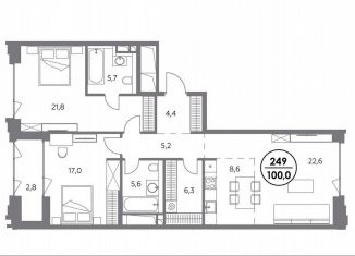 2-ком. квартира на продажу, 100 м2, Москва, Шлюзовая набережная, 2/1с1, район Замоскворечье