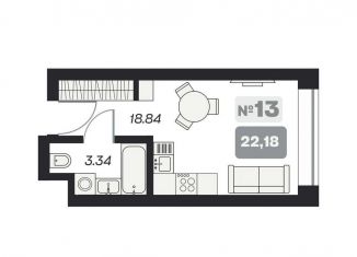 Продается квартира студия, 22.2 м2, Новосибирск, площадь Карла Маркса, метро Речной вокзал