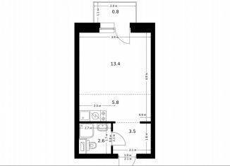 Продам квартиру студию, 26.1 м2, Москва, район Северное Медведково, жилой комплекс Полар, 1.4