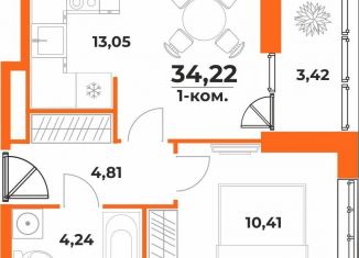 Продается 1-комнатная квартира, 34.2 м2, Хабаровский край