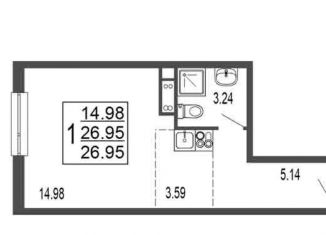 Продаю квартиру студию, 27 м2, Лыткарино, 6-й микрорайон, 15Д