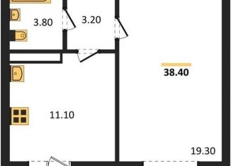 Продажа однокомнатной квартиры, 38.4 м2, село Ямное, улица Генерала Черткова, 1