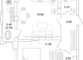 Продам 1-ком. квартиру, 47 м2, Санкт-Петербург, Планерная улица, 99, Приморский район