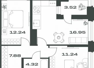 Продам 2-комнатную квартиру, 56.2 м2, Тула