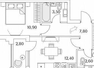 Продается 1-ком. квартира, 22.8 м2, Санкт-Петербург, Планерная улица, 99, Приморский район