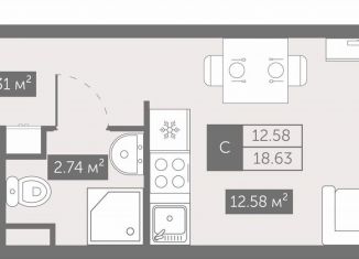 Продаю квартиру студию, 18.6 м2, Санкт-Петербург, Невский район